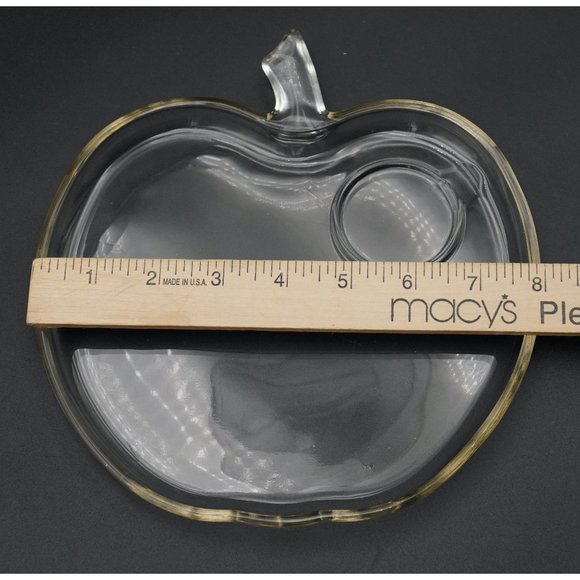 Vintage 1950s Hazel-Atlas Orchard Apple-Shaped Snack Plate & Coaster/Ashtray Set - Picture 3 of 3
